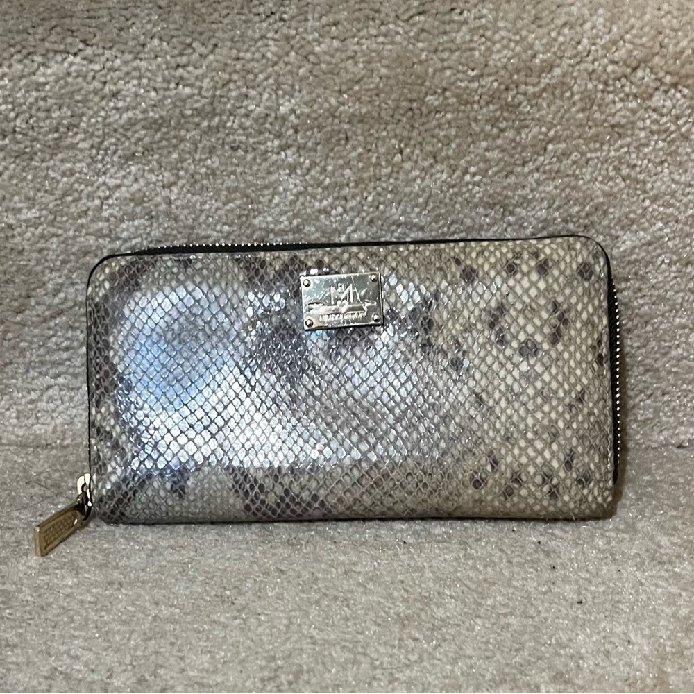 Rebecca Minkoff Continental Zip-Around Wallet Snake Print Good Condition